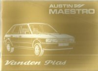 Austin Maestro Vanden Plas Owner's Handbook / Car Manual - Issued 1983 / EVE