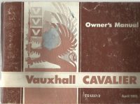 Vauxhall Cavalier Owner's Handbook / Car Manual - Issued August 1983 / EVE
