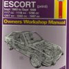 Ford Escort Owner's Workshop Manual / Car Handbook - 1980 to 1990 / EVE