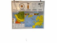Alternative view of Vintage French Poster School Learning Educational Wall Display The Coast Temperature Weather Direction Map Chart Teaching c1970-80's / EVE