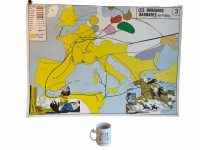 Alternative view of Vintage French Poster School Learning Educational Wall Display Barbarian Invasions Kingdoms Learning Map Chart Teaching c1970-80's / EVE