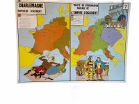 Alternative view of Vintage French Poster School Learning Educational Wall Display The Normans Charlemagne Learning Map Chart Teaching c1970-80's / EVE