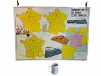 Alternative view of Vintage French Poster School Learning Educational Display Disastrous War Construction Railways Learning Map Chart Teaching c1970-80's / EVE