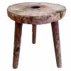 Vintage French Stool Tabouret Wooden Medium Simple Milking Chair Stand Display Rest Plinth Seating Prop Pot Plant c1970-80's / EVE