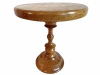 Vintage French Turned Wooden Display Plinth Stand Brown Natural Wood Small Rest Ornament Plant Pot Tabouret c1950-1960's / EVE