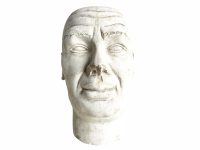 Vintage French Life-size Man Gentleman Plaster Bust Head Ornament Figurine White Decorative Curiosity Bald Old c1970-80's / EVE