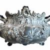 Antique French Jardiniere Jardinière Silver Metal Small Planter With Copper Dish Decorative Ornament Plant Pot Vase Bowl c1900's / EVE