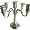 Vintage French Silver Coloured Metal Five 5 Head Candelabra Candlestick Candle Holder Table Centrepiece Display circa 1980's / EVE