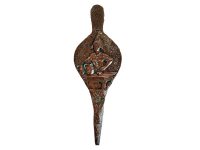 Vintage French Small Copper Coated Wooden Bellows Fireplace Open Fire Log Burner Stove Tool Prop Display Decor circa 1970-80's / EVE