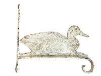 Vintage French Painted Iron Duck Bird Wall Bracket Bell Planter Hook Hanging Basket Flower Hanger Cast circa 1970-80's / English Shop