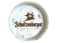Vintage French Schutzenberger Biere D Alsace Beer Metal Cafe Bistro Bar Tray Drinks Serving Dish Tabletop circa 1980-90's / EVE