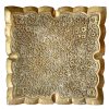 Vintage Moroccan Arabian Middle East Brass Metal Square Plate Tray Dish Bowl Platter Decorative Table Top circa 1930-50's / EVE
