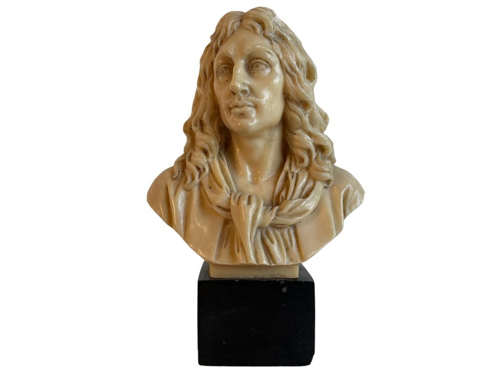 Vintage Italian Moliere By A Santini Bust Reproduction Decor Display Resin Ornament Figurine Statue c1960-70’s / EVE