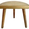 Vintage French Simple Tripod Stool Wooden Small Varnished Chair Stand Display Rest Plinth Seating Prop Light Wood c1980-90's / EVE