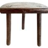 Vintage Stool French Traditional Normandy Milking Wood Chair Plant Pot Stand Display Plinth D Seat Tabouret Heavy Strong c1940-50's / EVE