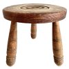 Vintage French Traditional Chunky Heavy Wooden Brown Wood Small Stand Display Plinth Plant Pot Tabouret Three Legs Tripod c1950-60's / EVE