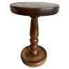 Vintage French Wooden Brown Natural Wood Small Side Table Stand Display Rest Plinth Prop Furniture Decor Tabouret circa 1950-1960's / EVE