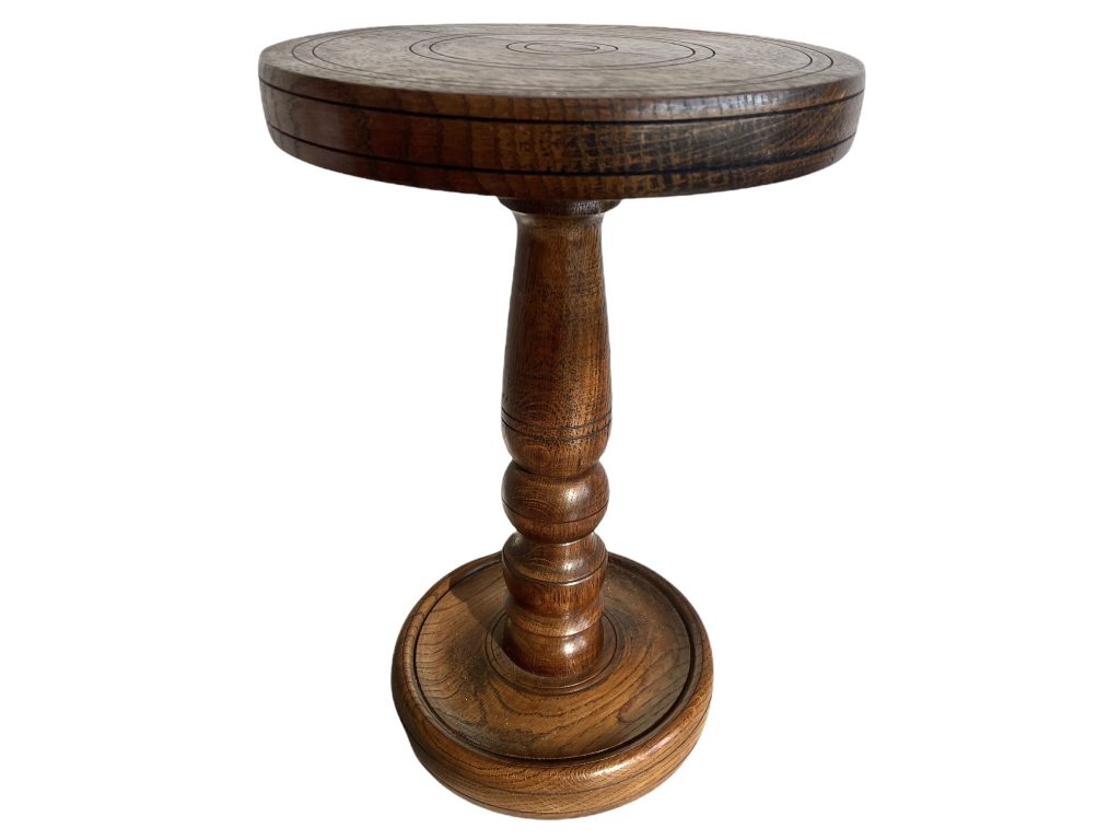Vintage French Wooden Brown Natural Wood Small Side Table Stand Display Rest Plinth Prop Furniture Decor Tabouret circa 1950-1960's / EVE