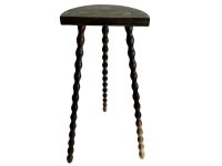 Vintage Stool French Traditional Bobbin Leg Normandy Style Large Tall Wood Chair Plant Pot Stand Plinth D Seat Tabouret c1960's / EVE