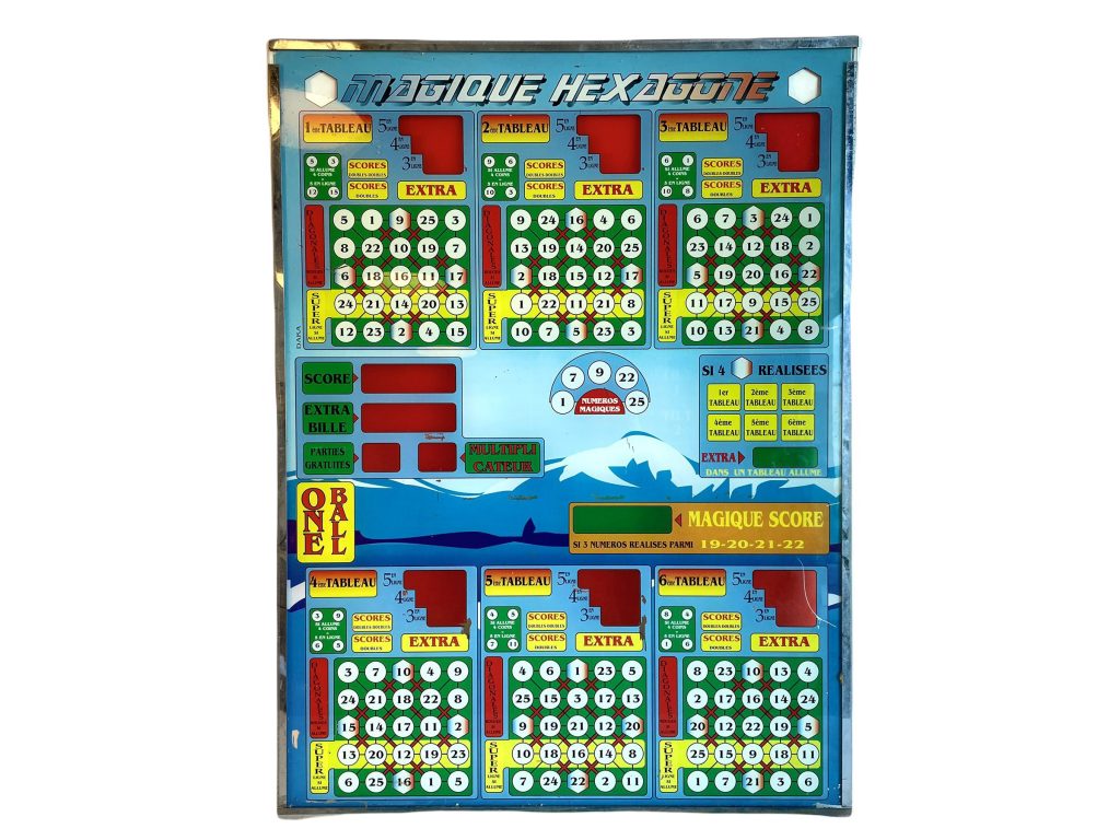 Vintage French Belgian Large Pinball Bingo Skill Game Amusement Machine Wall Decor Display Man Cave Arcade Gambling Gaming c1970-80’s / EVE