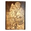 Vintage French Wooden Burnt Wood Engraved Woman With Children Figurine Display Decor Wall Hanging c1970-80's / EVE