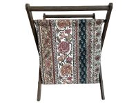 Vintage French Wooden Brown Folding Wood Knitting Sewing Craft Storage Basket Stand Display Wool Holder circa 1970-80's / EVE