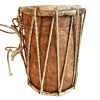 Vintage African Heavy Wood & Leather Drum Percussion Musical Instrument Rope Double Ended circa 1980-1990's / EVE