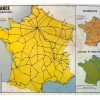 Vintage French Poster School Educational Wall Display French Transport Culture Double Sided Learning Map Chart Teaching c1970-80's / EVE