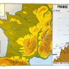 Vintage French Poster School Learning Educational Wall Display Altitude Rain Mountains Learning Map Chart Teaching c1970-80's / EVE