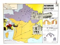 Vintage French Poster School Learning Educational Wall Display Architecture Paris Learning Map Chart Teaching c1970-80's / EVE