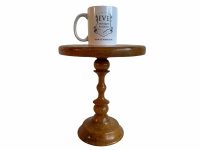 Alternative view of Vintage French Turned Wooden Display Plinth Stand Brown Natural Wood Small Rest Ornament Plant Pot Tabouret c1950-1960's / EVE