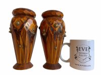 Alternative view of Vintage French Wood Multi Coloured Candlestick Candle Stick Large Candles Light Small Pot Small Vases Display Wooden c1950-60's / EVE