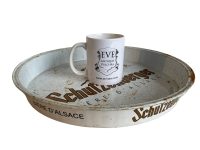 Alternative view of Vintage French Schutzenberger Biere D Alsace Beer Metal Cafe Bistro Bar Tray Drinks Serving Dish Tabletop circa 1980-90's / EVE