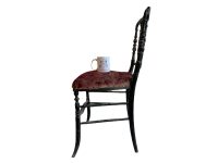 Alternative view of Antique French Napoleon Red Velvet Wooden Wood Straw Padded Chair Stand Display Rest Plinth Seating Prop Decor circa 1900's / EVE