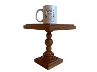 Alternative view of Vintage French Wooden Brown Natural Wood Small Plinth Side Table Stand Display Rest Prop Furniture Decor Pot Plant circa 1970-1980's / EVE