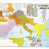 Vintage French Poster School Learning Educational Wall Display Barbarian Invasions Kingdoms Learning Map Chart Teaching c1970-80's / EVE