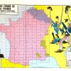 Vintage French Poster School Learning Educational Display French Departments Historical Regions Learning Map Chart Teaching c1970-80's / EVE