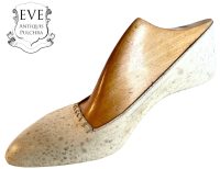 Vintage French Italian Prototype Designer Shoe On Wooden Form Wood Cobbler Maker Ornament Display Decor Mid Century Fashion c1950-60's / EVE