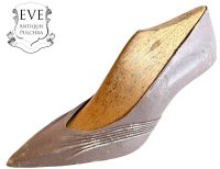Vintage French Italian Prototype Designer Shoe On Wooden Form Wood Cobbler Maker Ornament Display Decor Mid Century Fashion c1950-60's / EVE