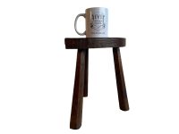 Alternative view of Vintage Stool French Traditional Normandy Milking Wood Chair Plant Pot Stand Display Plinth D Seat Tabouret Heavy Strong c1940-50's / EVE