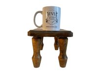 Alternative view of Vintage French Bench Stool Wooden Brown Natural Wood Small Stand Chair Display Rest Plinth Seating Seat Plant Tabouret c1960-1970's / EVE