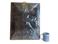 Alternative view of Vintage French Hand Woven Cross Stitch Arts And Crafts Wall Hanging Red Black Angel With Child Wall Hanging Picture c1940-50's / EVE