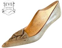 Vintage French Italian Prototype Designer Shoe On Wooden Form Wood Cobbler Maker Ornament Display Decor Mid Century Fashion c1950-60's / EVE