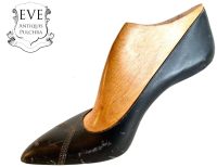 Vintage French Italian Prototype Designer Shoe On Wooden Form Wood Cobbler Maker Ornament Display Decor Mid Century Fashion c1950-60's / EVE