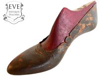 Vintage French Italian Prototype Designer Shoe On Wooden Form Wood Cobbler Maker Ornament Display Decor Mid Century Fashion c1940-50's / EVE