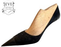 Vintage French Italian Prototype Designer Shoe On Wooden Form Wood Cobbler Maker Ornament Display Decor Mid Century Fashion c1950-60's / EVE