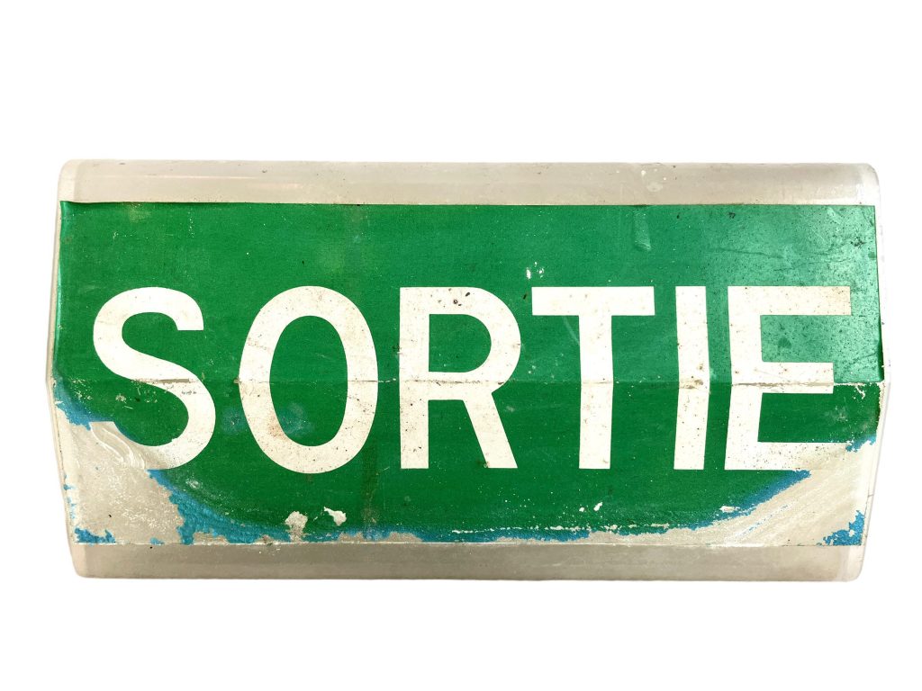 Vintage French Sortie Exit Shop Sign Green Lit Light Commercial Advertising Decoration Man Cave Industrial Prop c1970-80’s / EVE