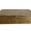 Vintage French Gold Coloured Brass Metal Wood Lined Rectangular Lidded Presentation Box Case Jewellery Trinket Dish Pot c1960-70's / EVE