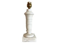 Vintage French Bedside Dressing Table Desk Marble Gold White Stone Electric Lamp Light Electric c1940-50's / EVE