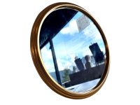 Vintage French Bistro Cafe Waiter Waitress Metal Mirror Circular Serving Tray Dish Platter Decorative Table circa 1950-60's / EVE